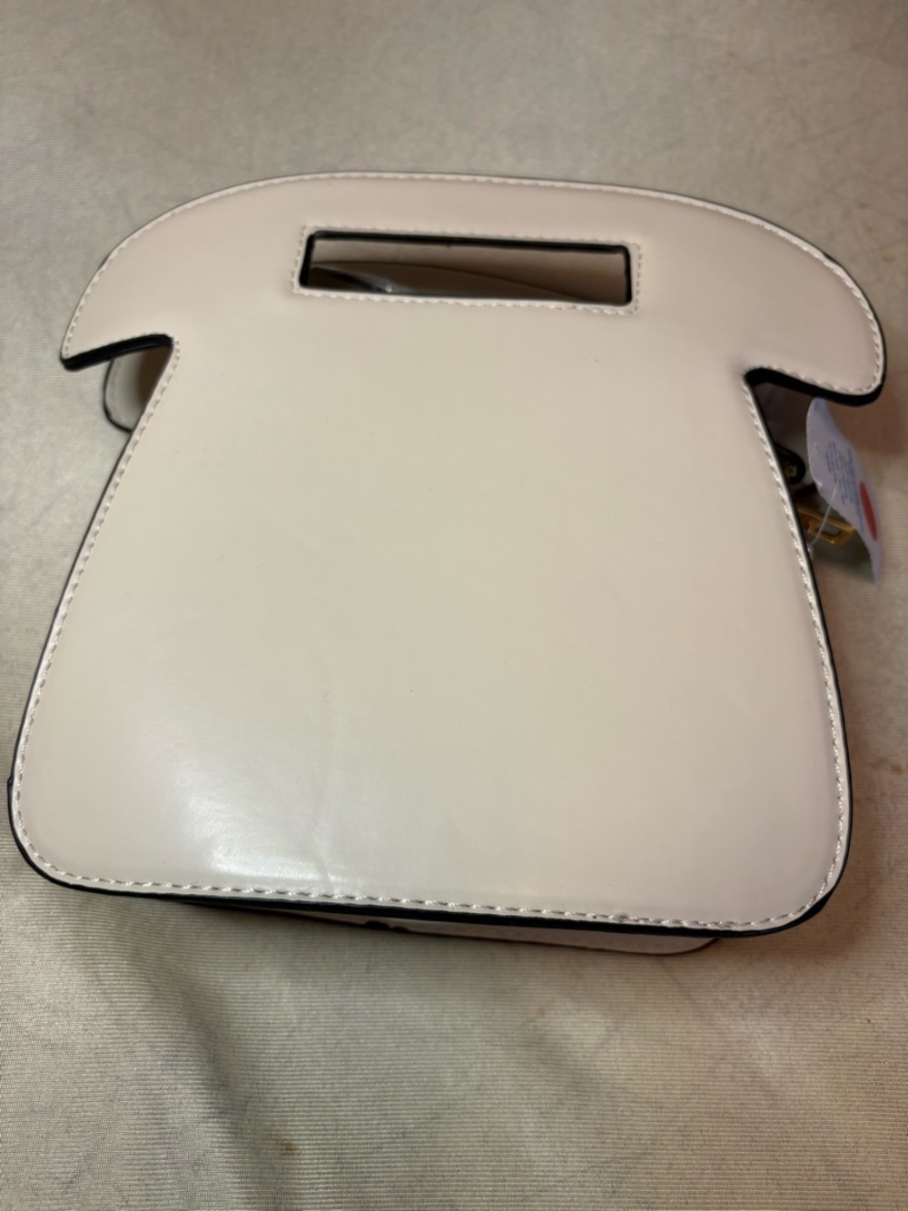 Novelty Cream Crossbody Phone Bag with Gold Accents - Picture 10 of 13